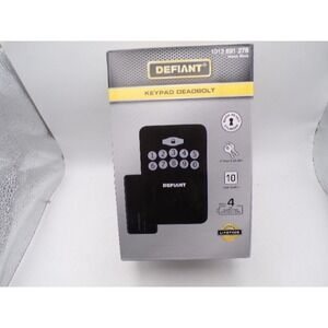Defiant Keypad Deadbolt Matte Black Electronic Keyless Entry Lock 1013 891 278‎